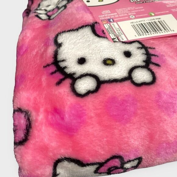 Hello Kitty 'Hearts All Over' 50x70" Silk Touch Plush Throw Blanket (b) HTF - Picture 5 of 7